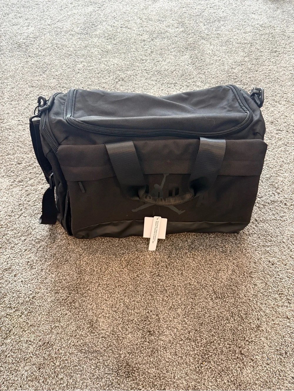 Nike Air Jordan Black Duffel Bag Shoe Garage Gym Travel NEW SM0920 KK2